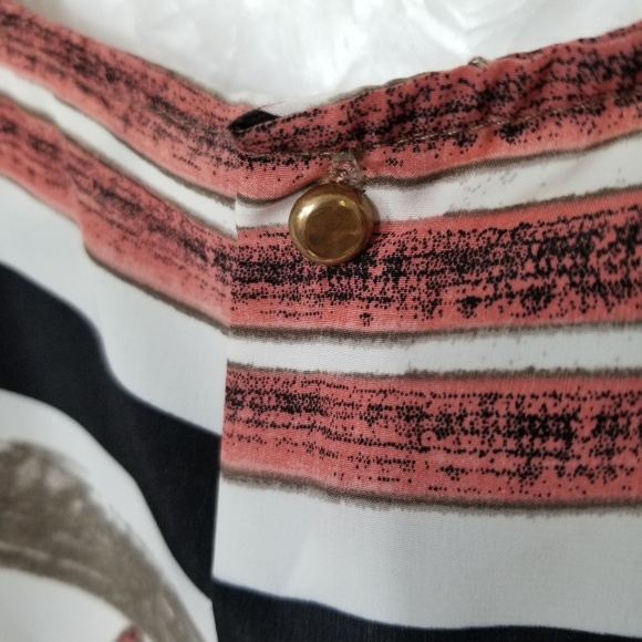 UMGEE | stripe zigzag asymmetrical hem tunic top - Picture 5 of 5